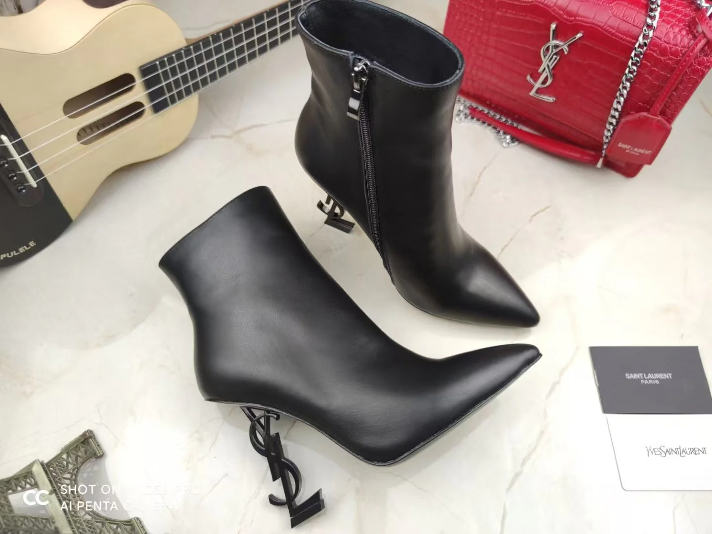 Genuine leather shaped metal high heel boots
