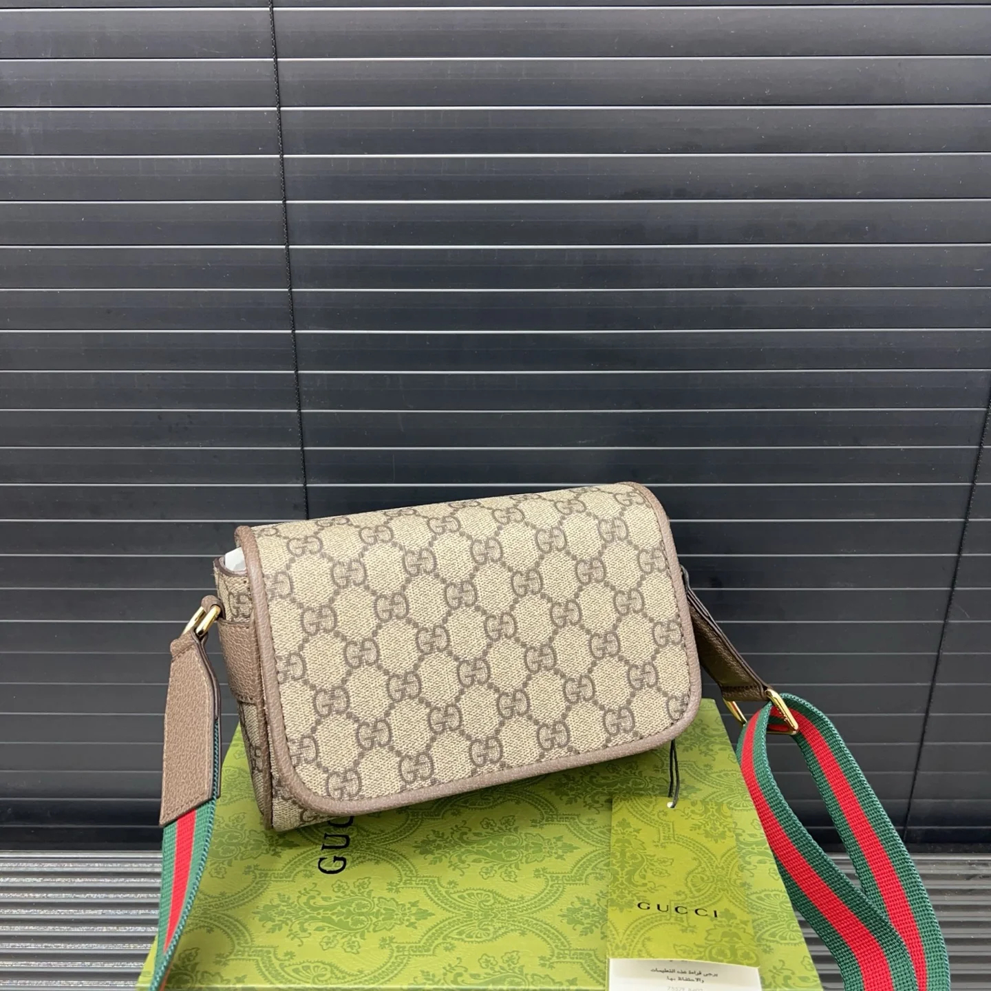 Classic canvas and leather camera bag 14 x 17 cm