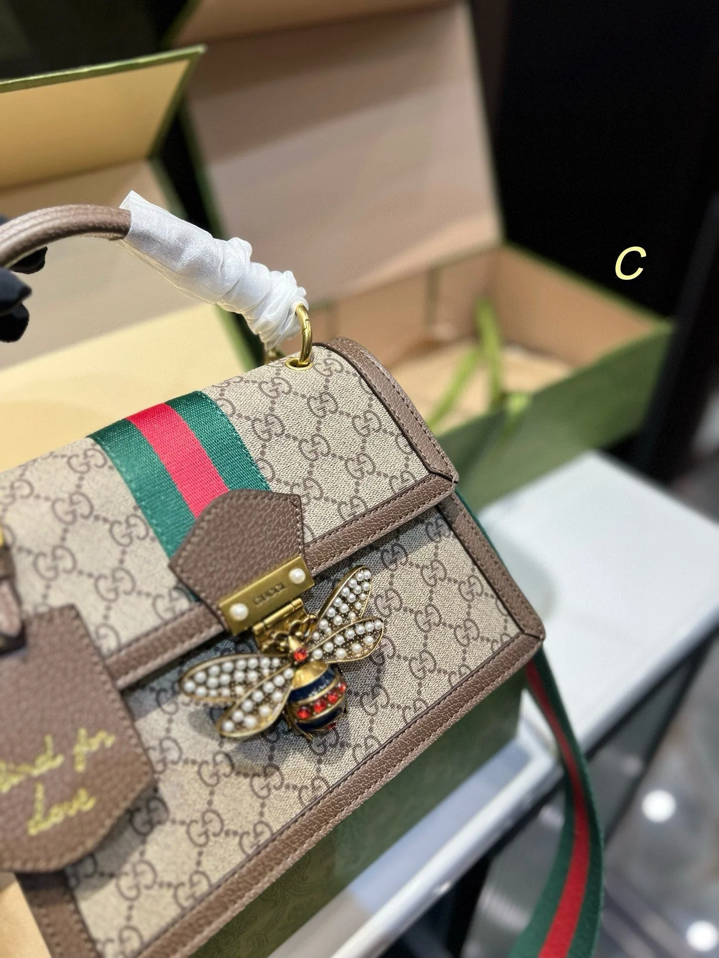 Queen Margaret Bee Navy Bag