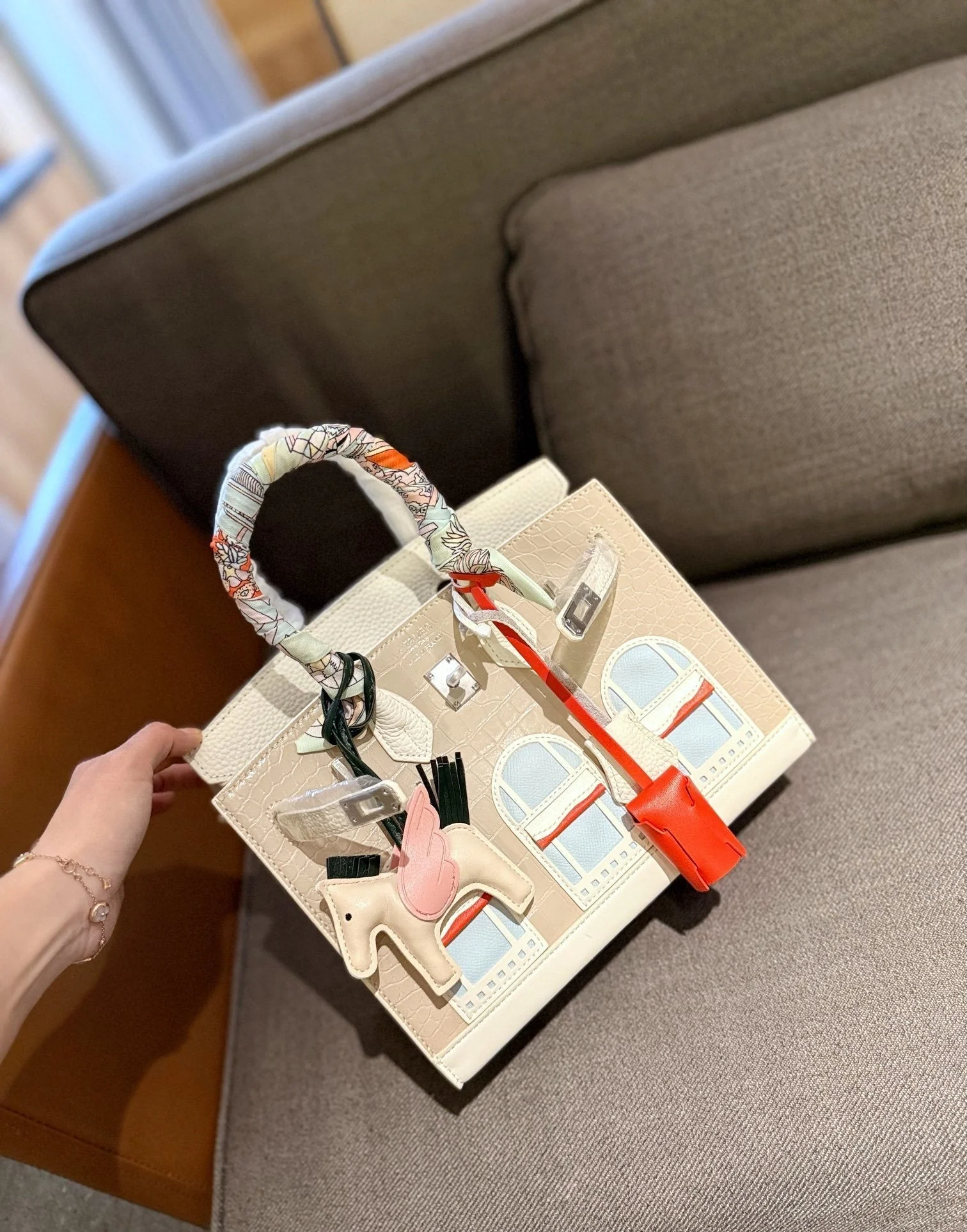 Top grade cowhide platinum house bag Size: 25cm