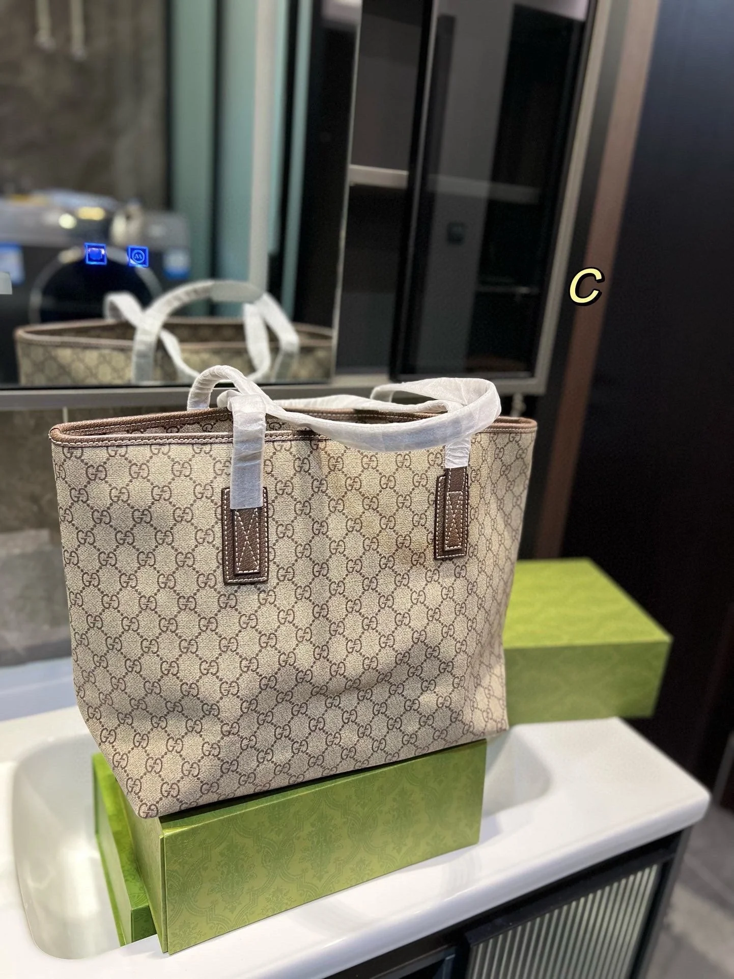 Fashion influencer shopping bag