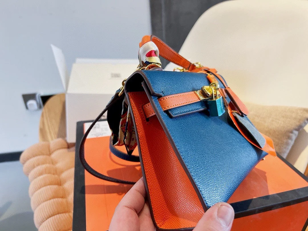 Palm print leather bag