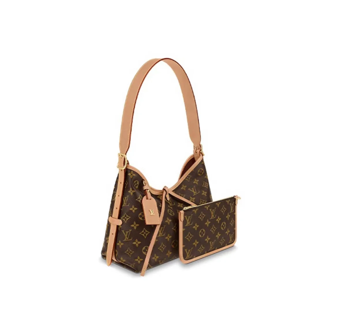 Carryall PM Monogram Canvas Shoulder Bag Brown