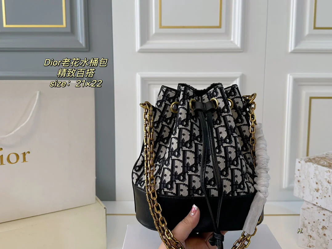 New style monogram drawstring bucket bag