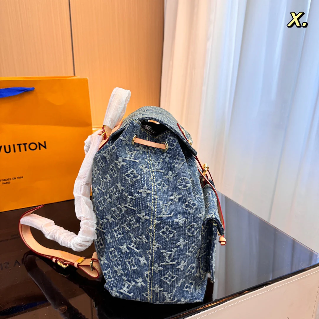 Casual versatile denim backpack