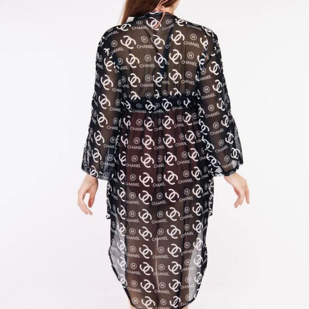 Ultra-thin mesh irregular beach skirt