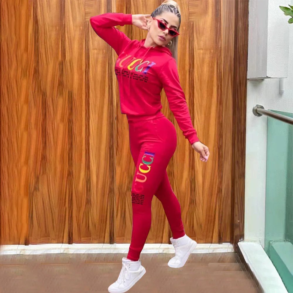 sports heat transfer autumn and winter two piece set