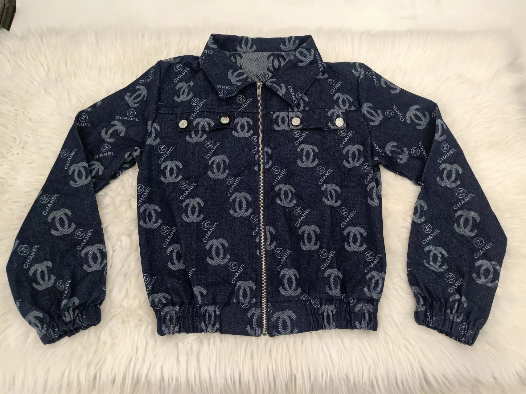 New jacket casual style soft high-end versatile jacquard denim top jacket