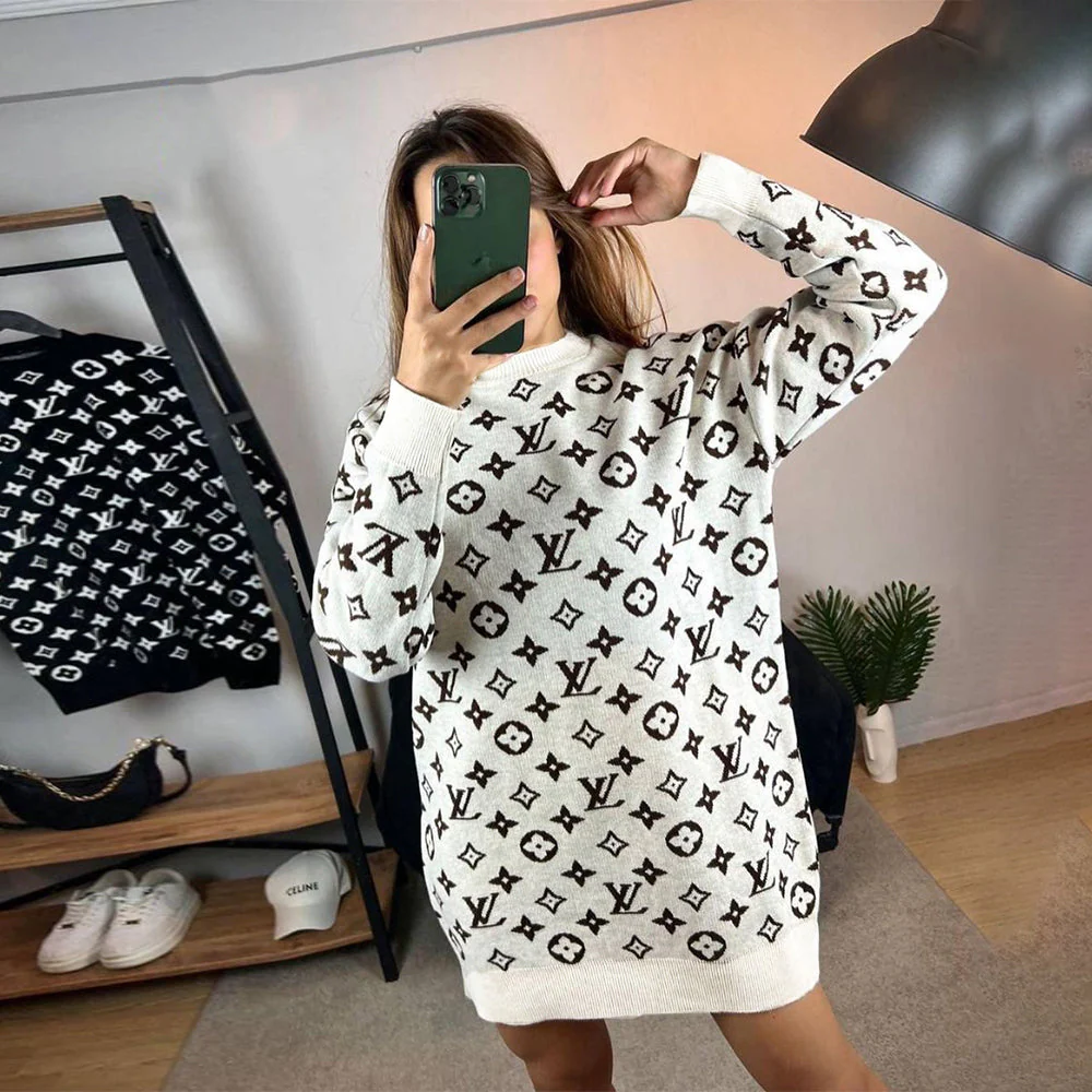High-end fabric sweater dress
