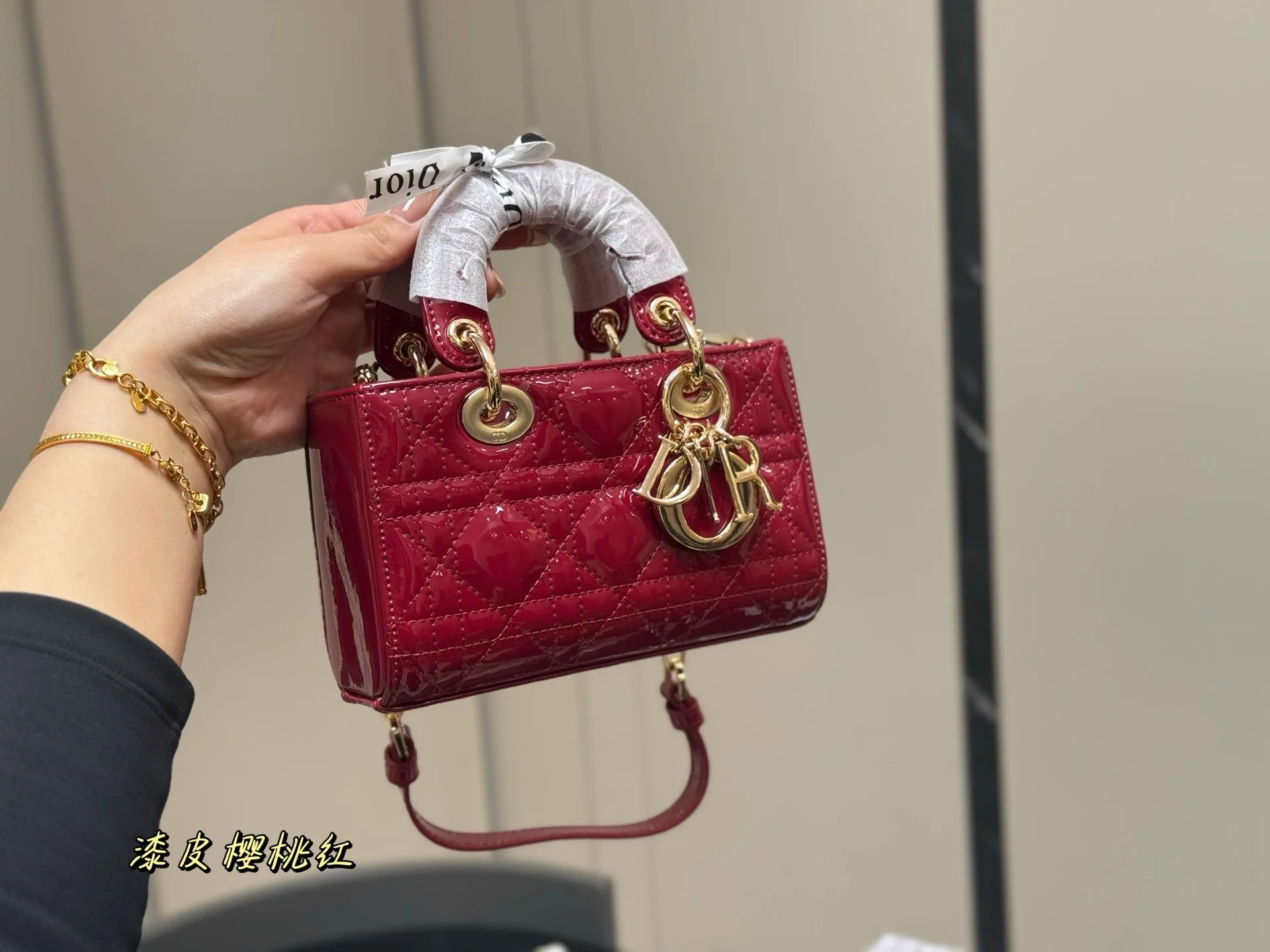 Patent leather horizontal version of the Princess Diana bag