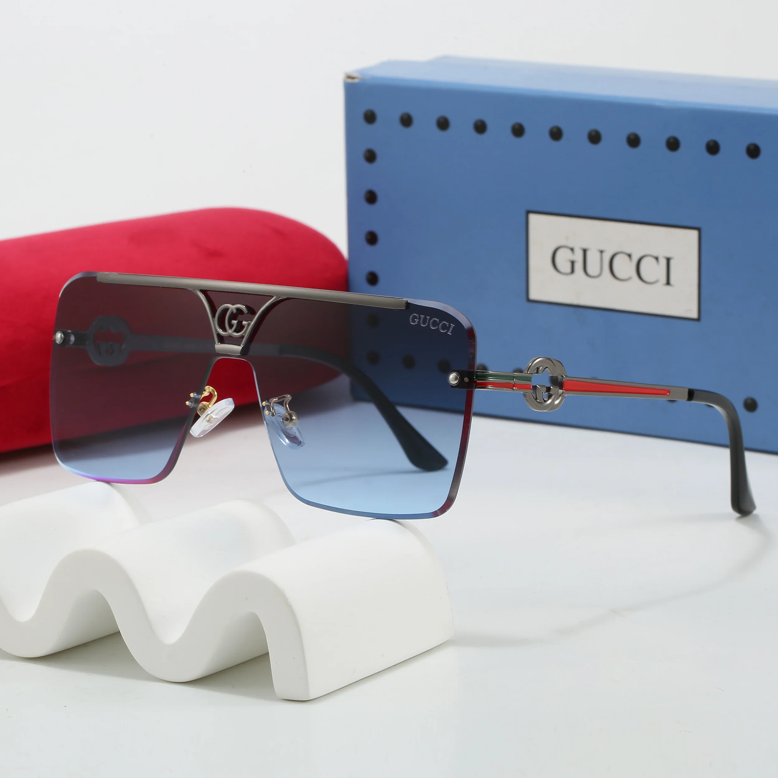 Frameless polarized trendy sunglasses