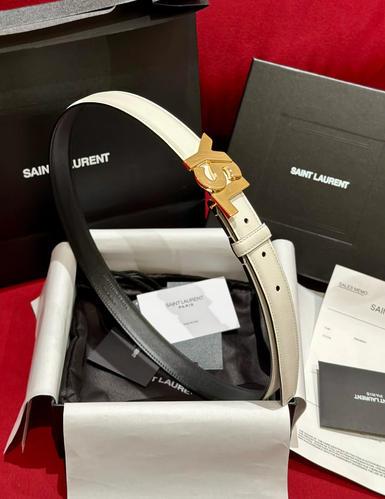 Double-sided calfskin soft belt width 2.5cm