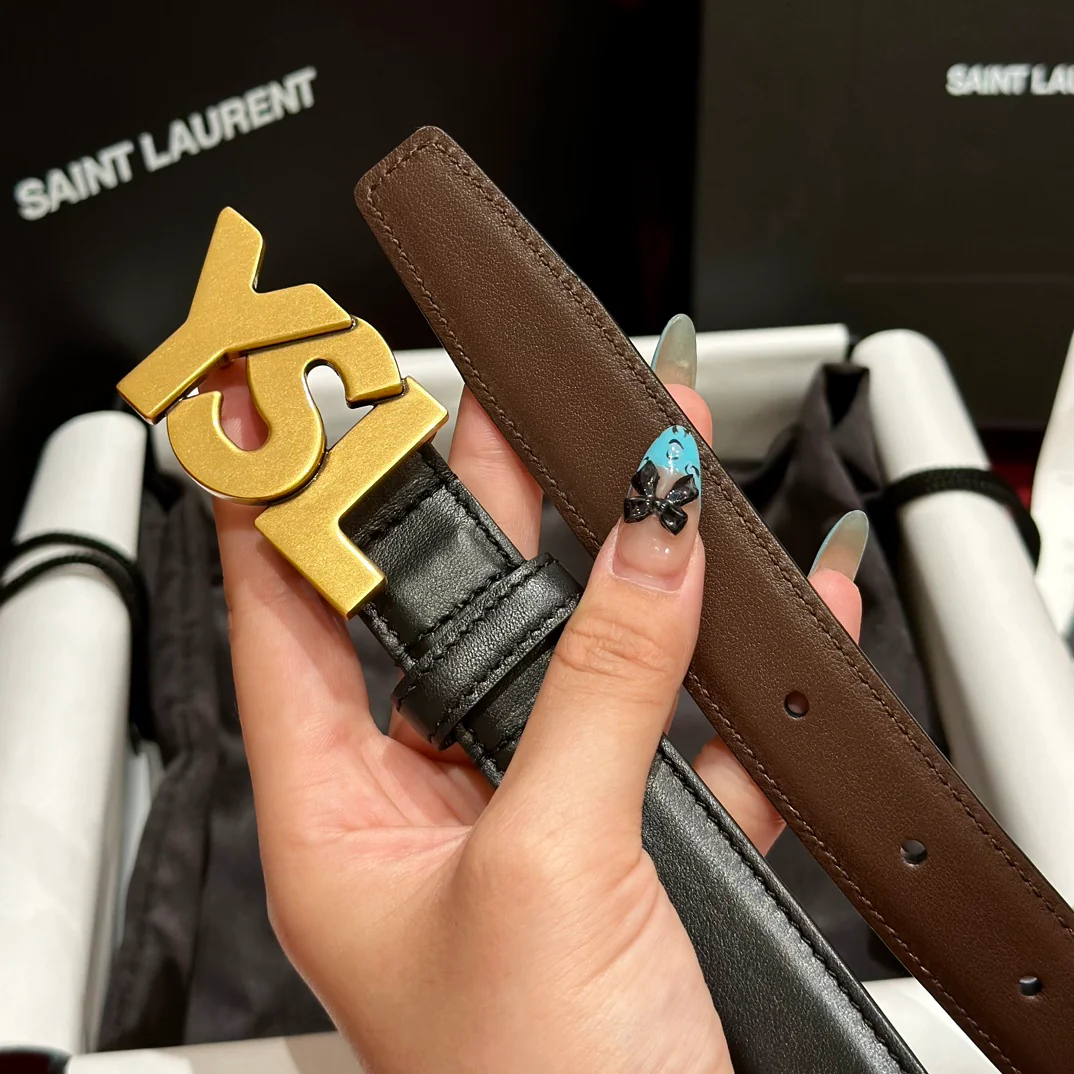 Double-sided calfskin soft belt width 2.5cm