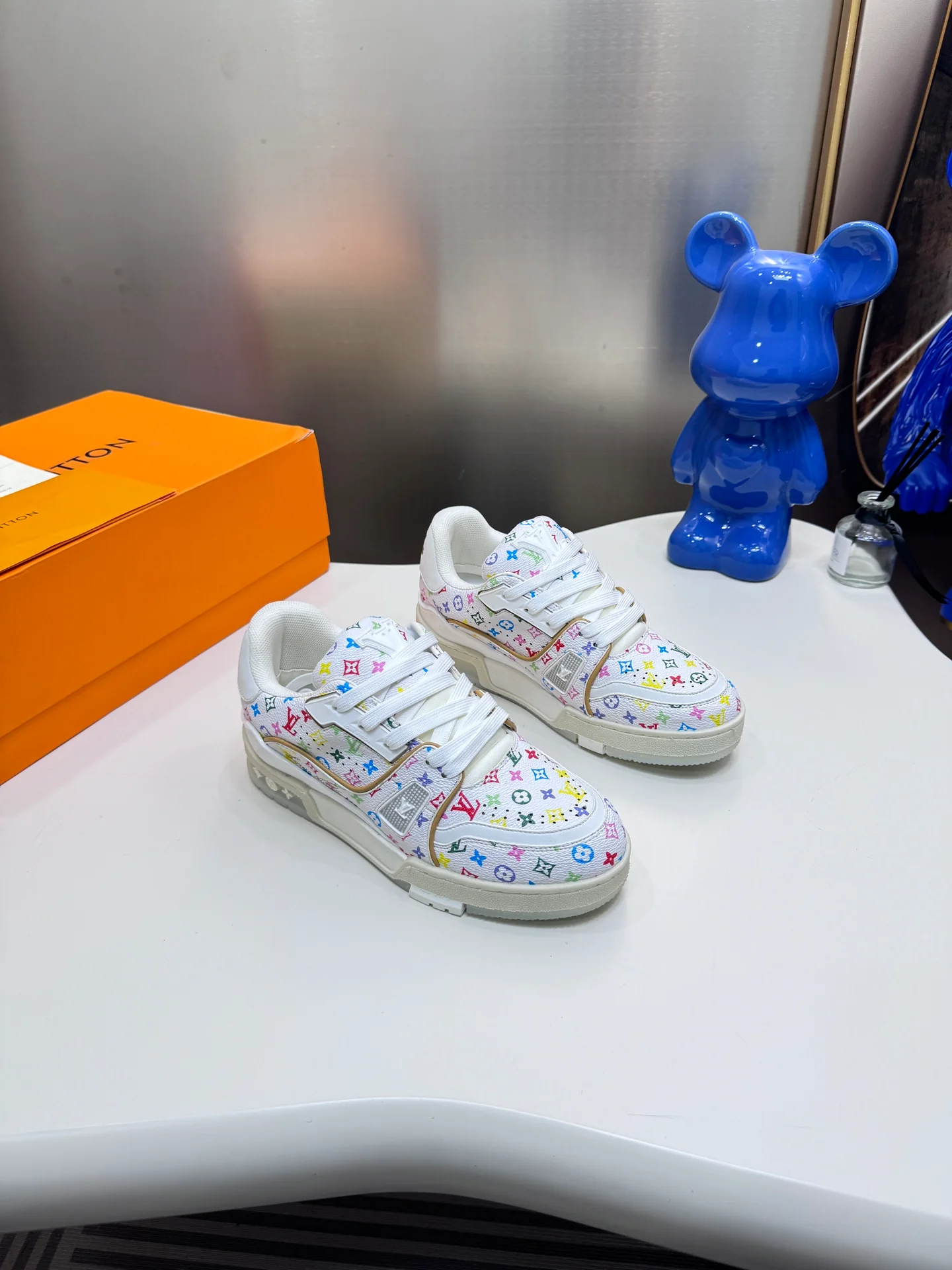 Cowhide leather sneakers, basketball shoes, casual sports shoes, sole thickness: about 3cm