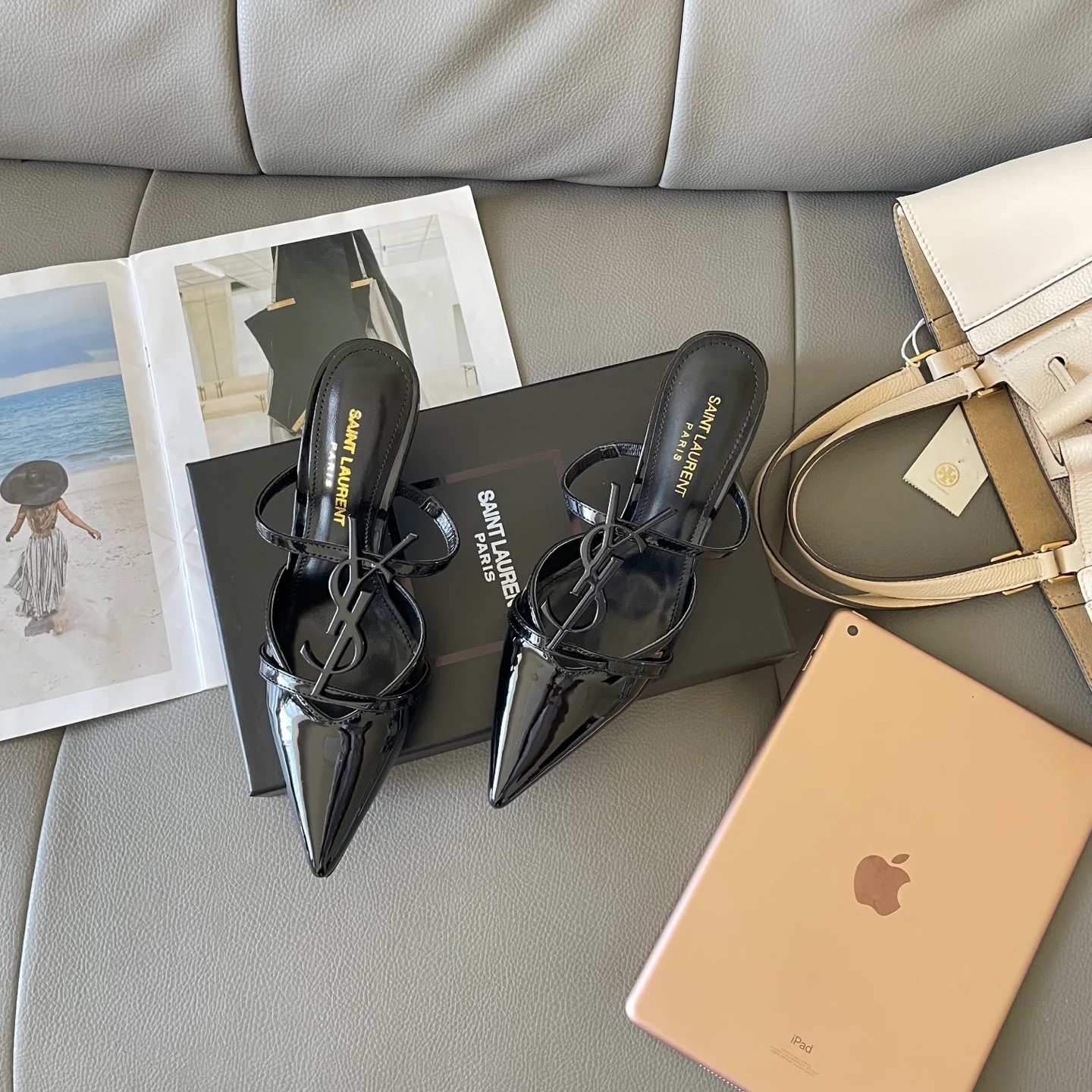 New style for early summer, letter buckle pointed sandals ➤ Heel height 8.0CM