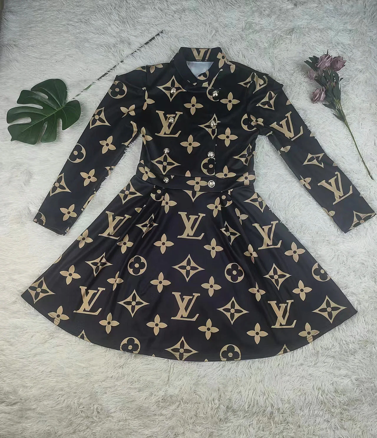 Stylish and casual temperament slim high-end retro style dress