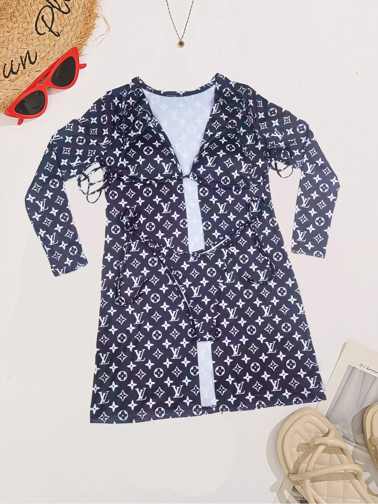 Sexy fashion cool beach vacation three-piece swimsuit (with chest pad)