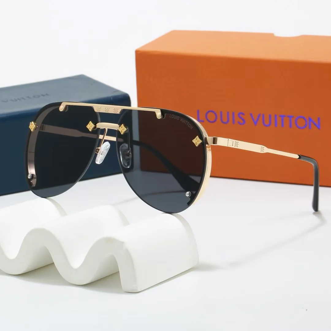 Gold frame Korean style UV protection sunglasses
