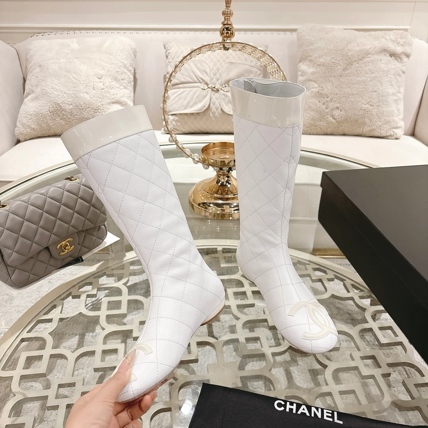 New pointed-toe, color-blocked wedge boots