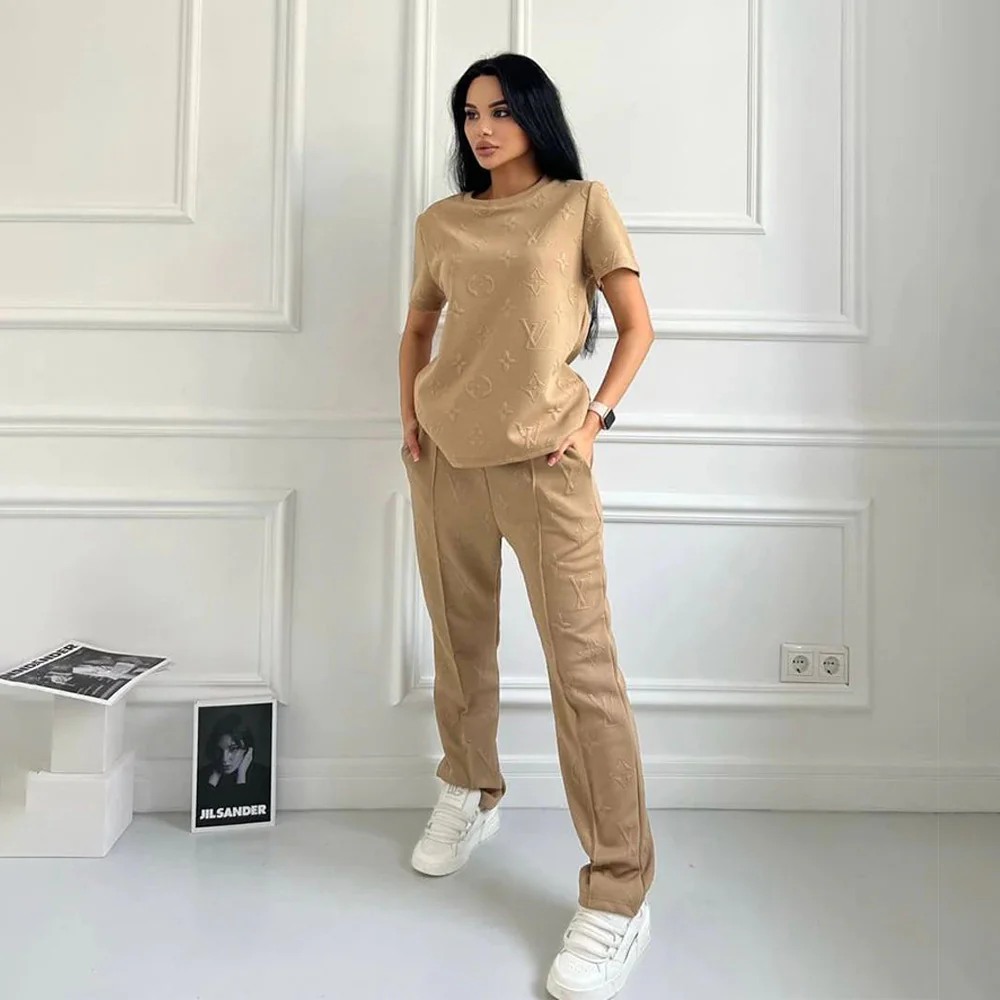 Embossed + Pocket Short-sleeved Pants Set