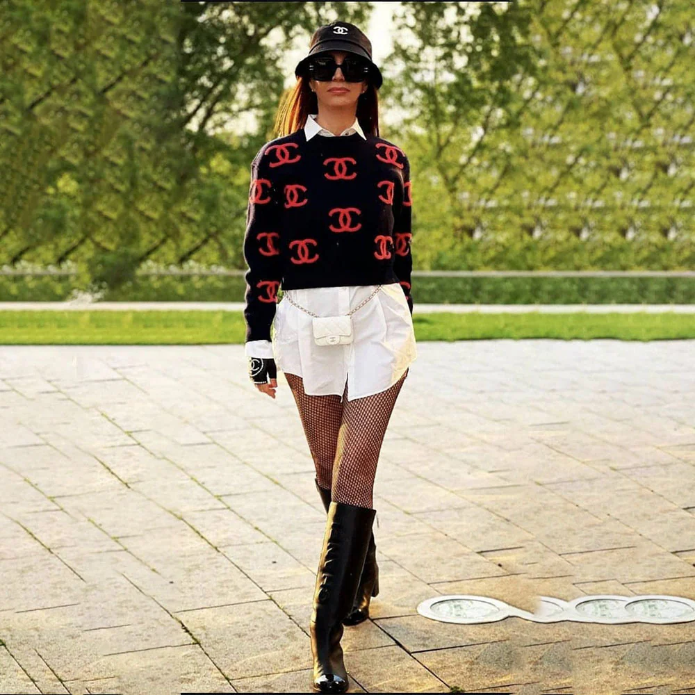 Stylish Crew Neck Long Sleeve Versatile Short Top