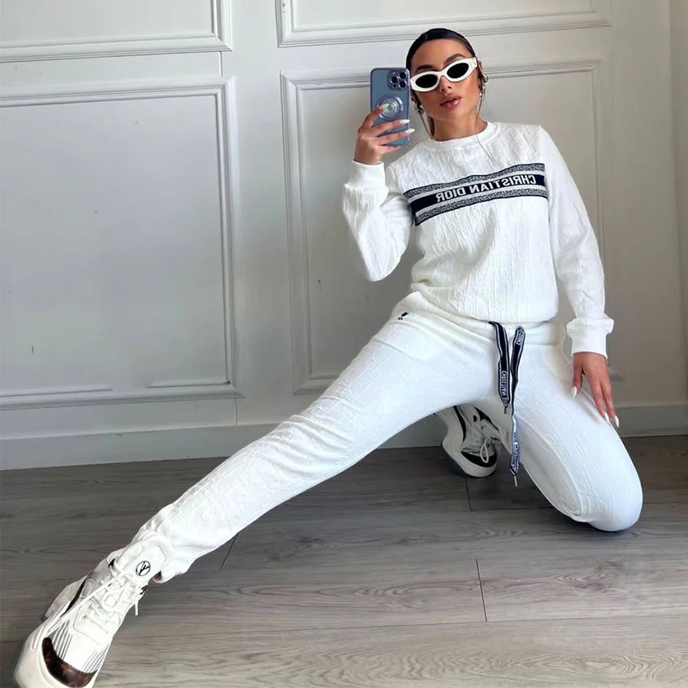 Embroidered + Ribbed Two-Piece Set