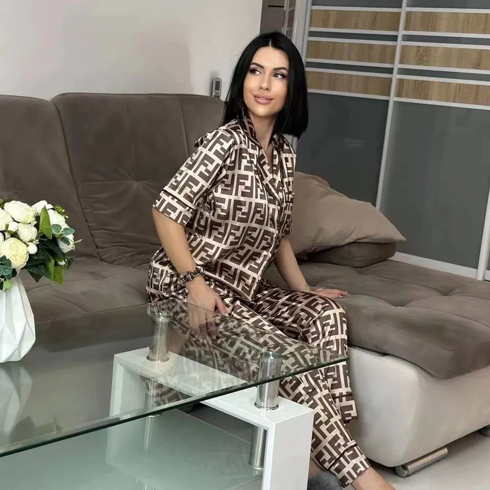 Ice silk two-piece pajama set