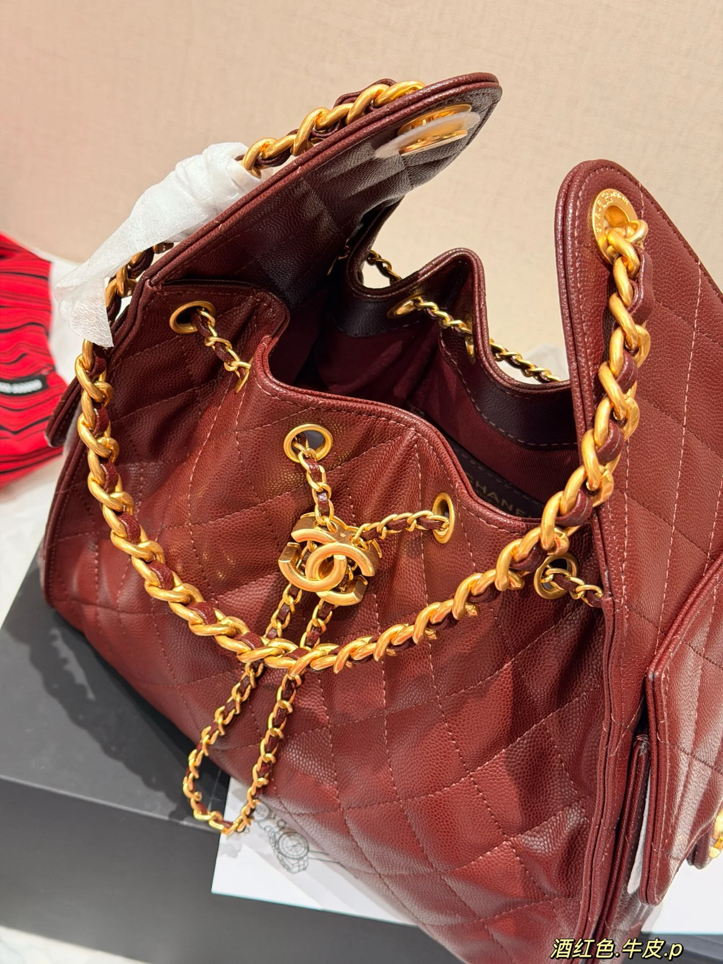 Cowhide hippie underarm bag 26*21cm