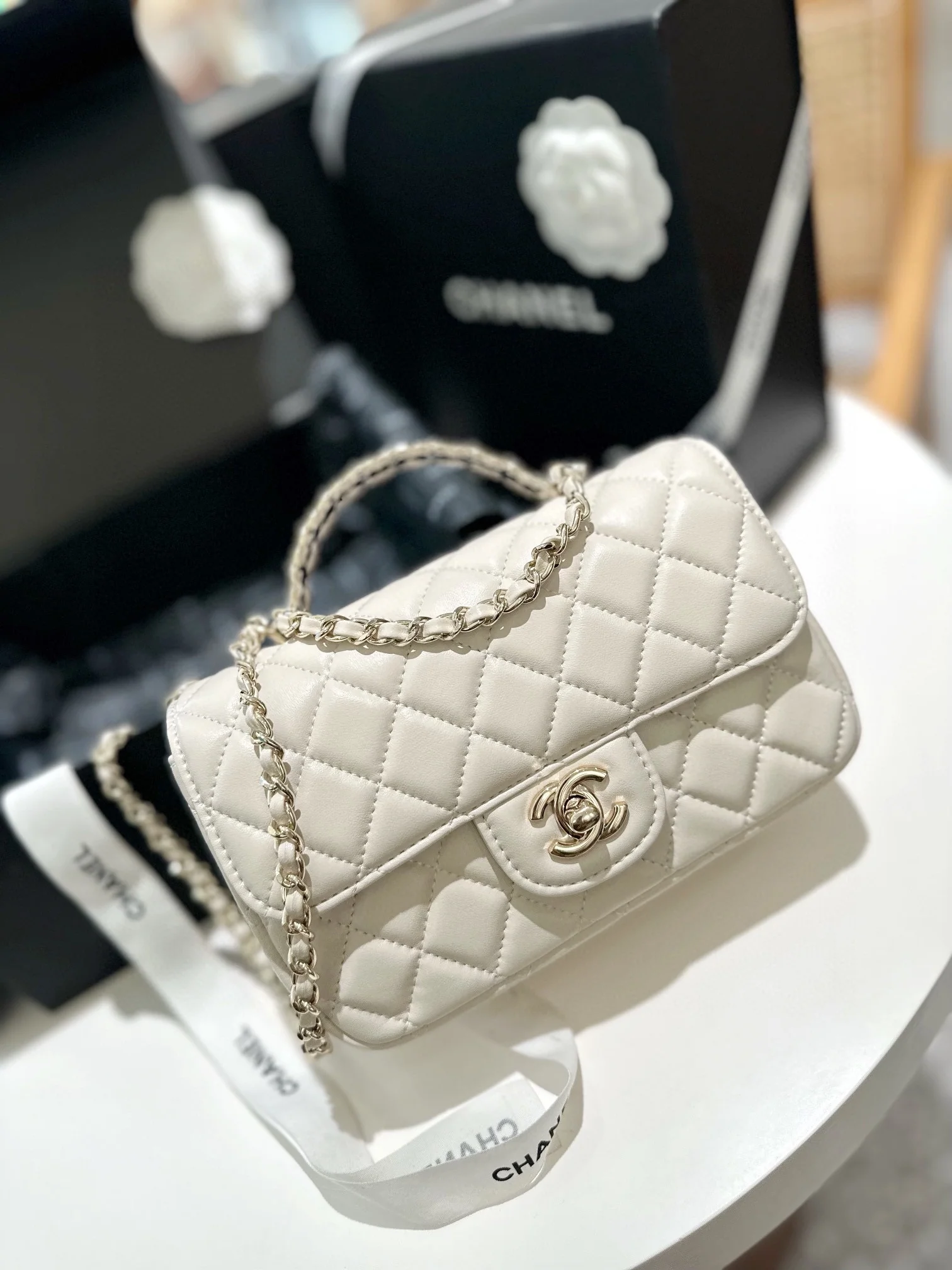 New rhinestone handle bag 22cm