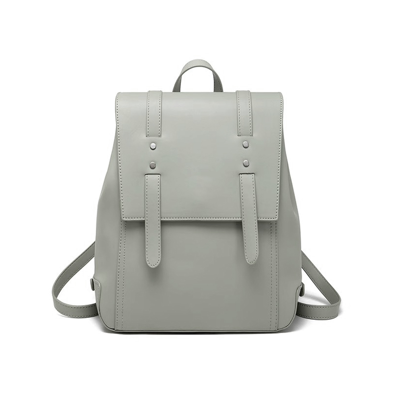 Rhino Gray Leather Backpack Bag