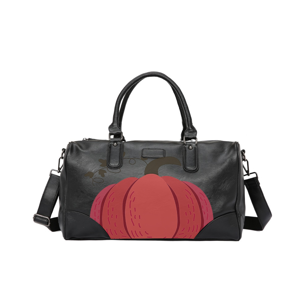 pumpkin Leather Handbag Travel Bag