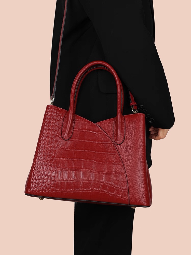 Top layer cowhide red mother bag - 2025 new model - elegant brand - wedding bag - handbag - leather crossbody bag - women's bag