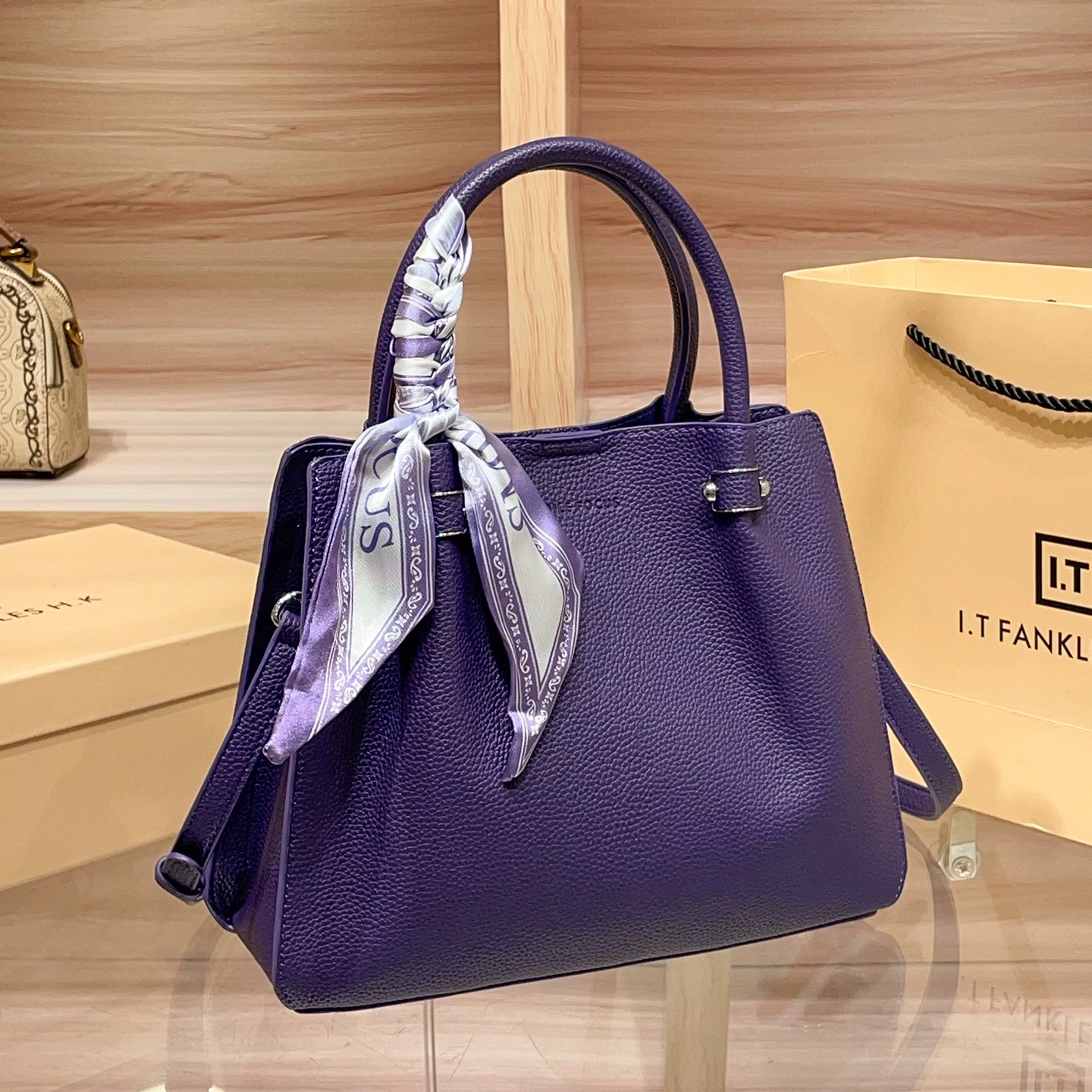 Printed Denim Backpack