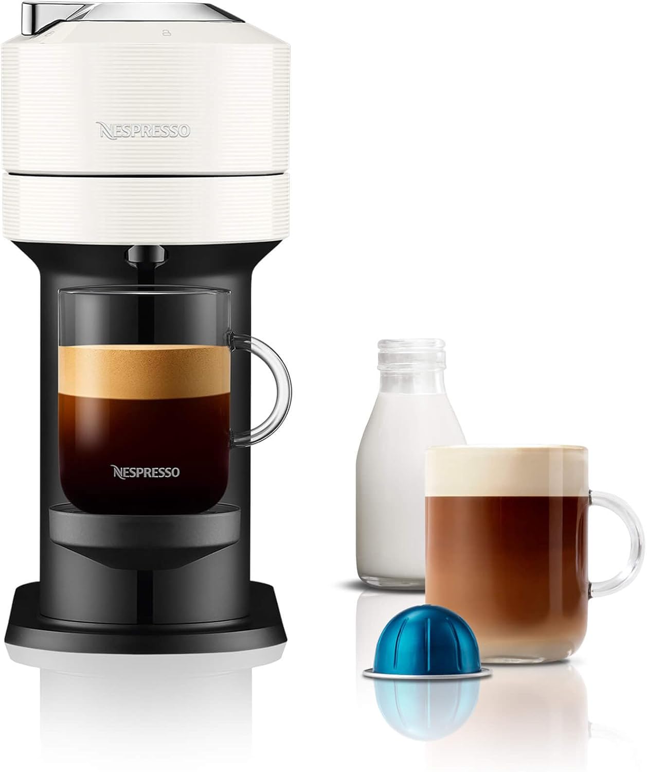 Nespresso Vertuo Next Coffee Machine with Automatic Opening, for Nespresso coffee capsules, Black (Amazon Exclusive) Makes Espresso, Mug, Lungo, Long Cups