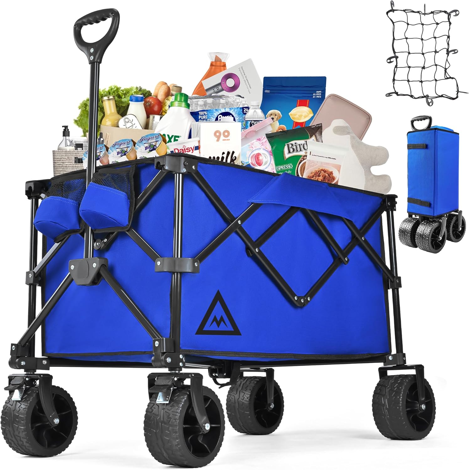 Muarch Wagon Cart Shopping Foldable Folding Collapsible with Wheels Big On Beach Garden Outdoor Grocery Heavy Duty Utility All Terrain Portable Wagons Carts...