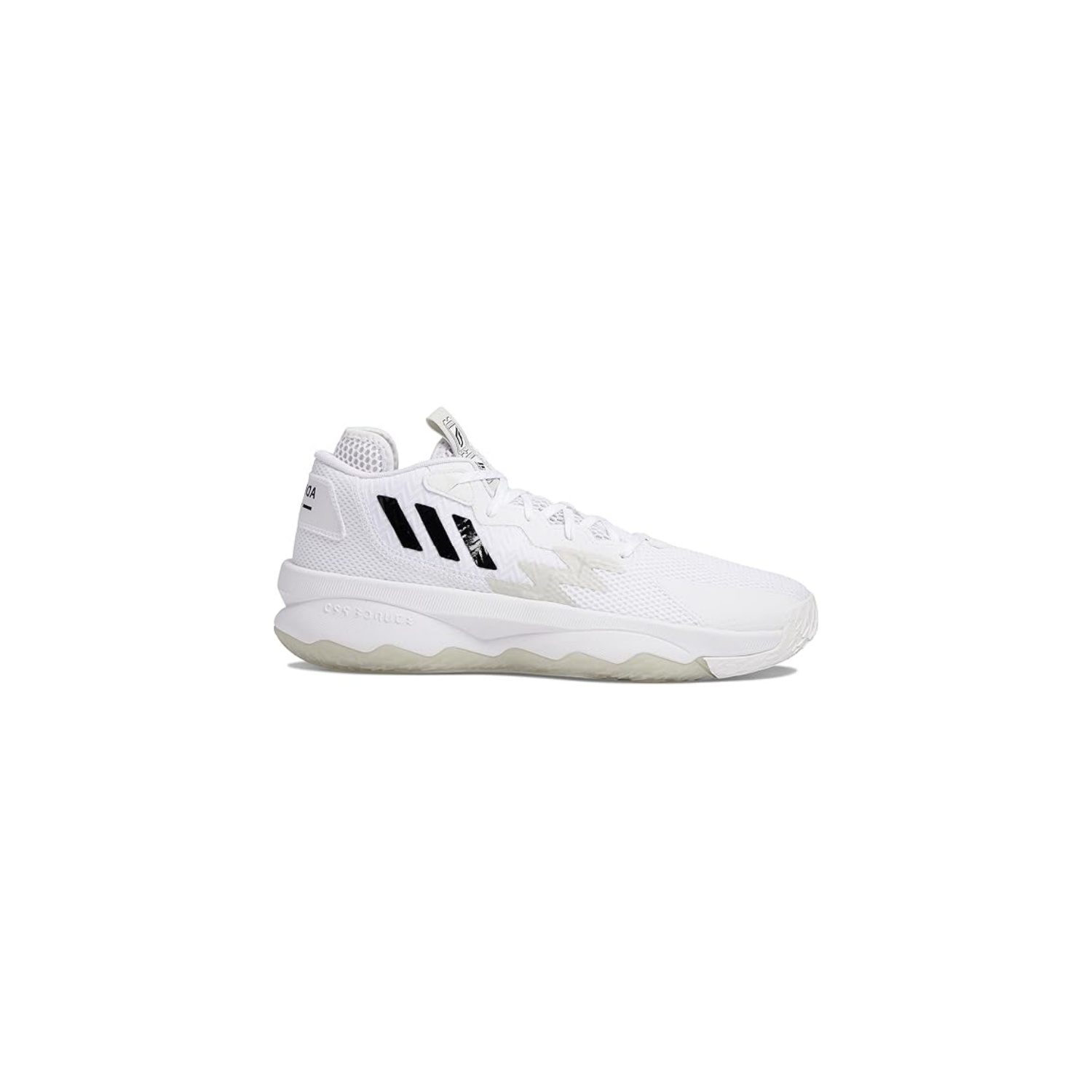 adidas Unisex Dame 8 Basketball Shoe, White/Black/Grey, 11.5 US Men