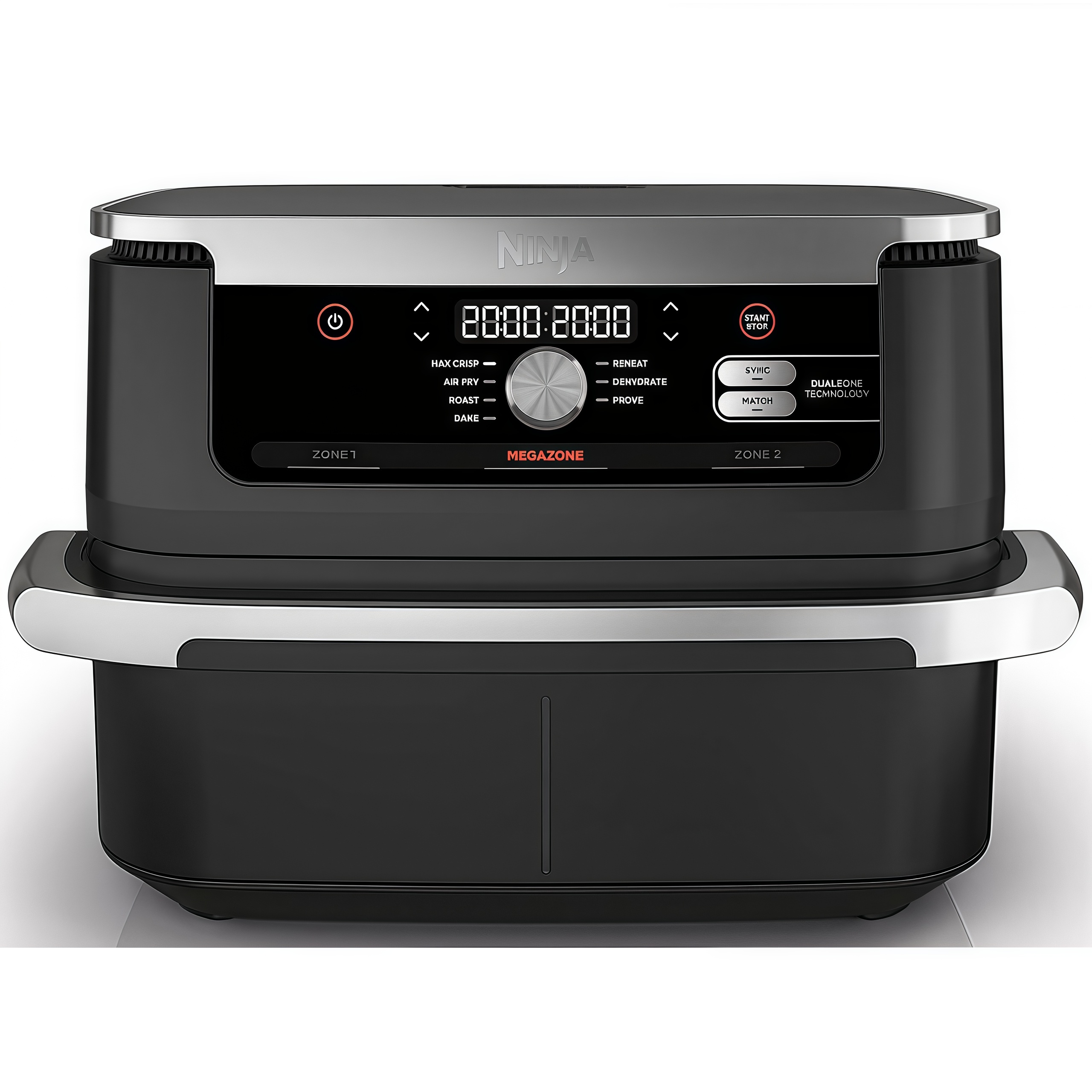 Ninja Foodi FlexDrawer Air Fryer, Dual Zone with Removable Divider, Large 10.4L Drawer, 7-in-1, Air-Fryer Uses No Oil, Air Fry, Roast, Bake, Max Crisp, Non-Stick Dishwasher Safe Parts, Black AF500UK