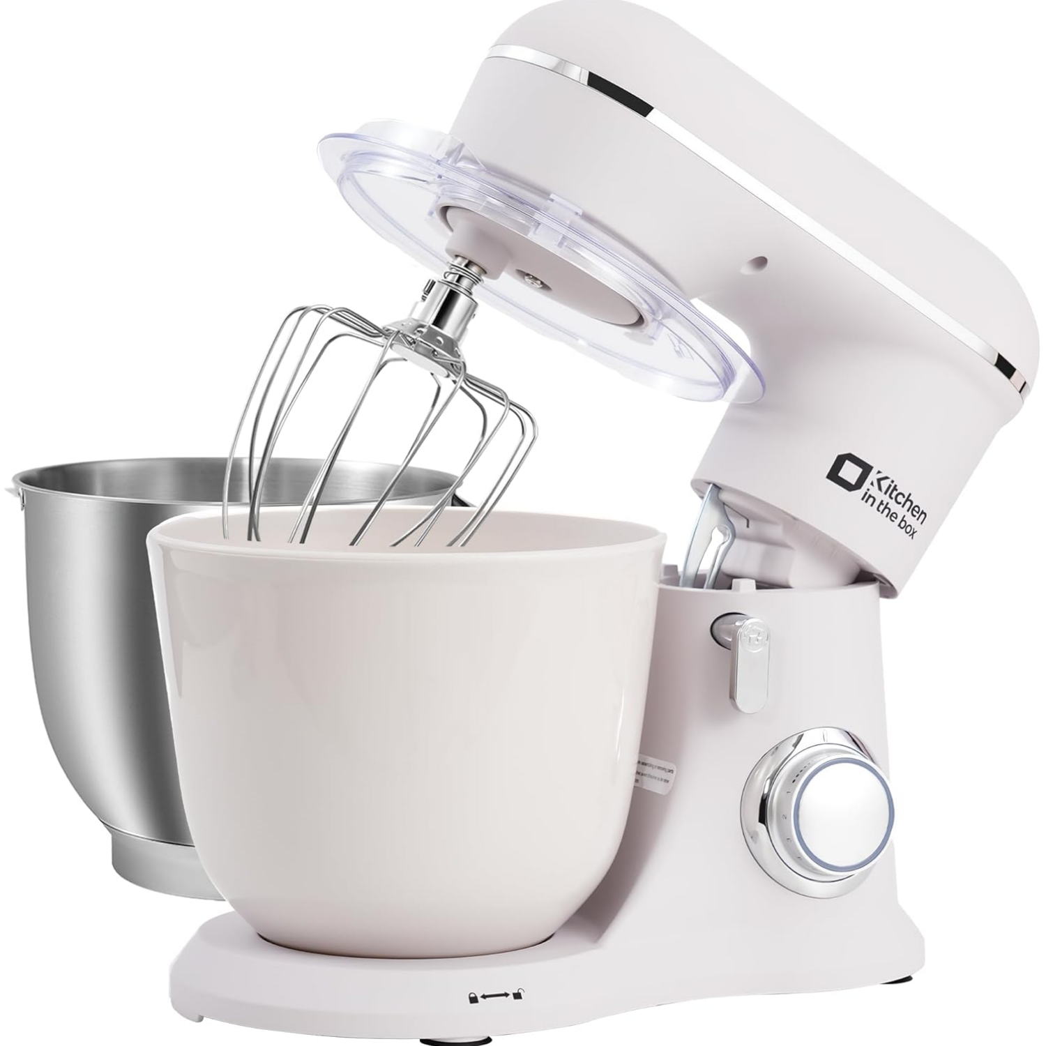 Kitchen in the box Batidora de pie, 4.5QT+5QT, mezclador eléctrico de cocina con dos tazones, 10 velocidades, acabado mate, batidora de alimentos con batidor de huevo, gancho de masa, batidor plano
