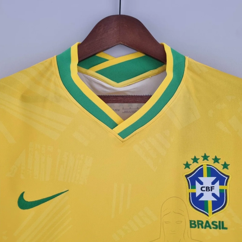 2022 Brazil Classic Yellow Football Shirt