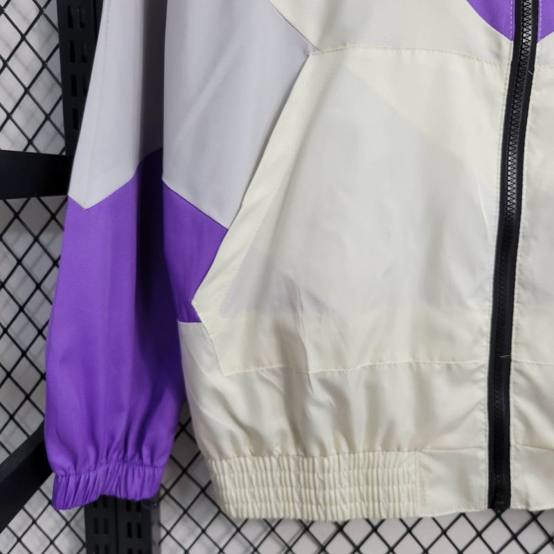 2023/2024 Flamengo Windbreaker（White-Purple）Football Shirt