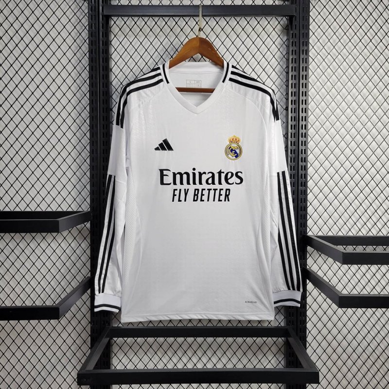 2024/2025 Long Sleeve Real Madrid Home Football Shirt