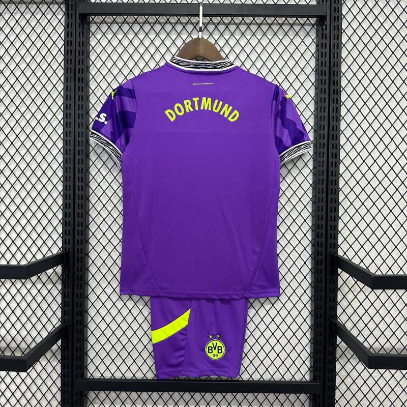 2025/26 Dortmund goalkeeper purple jersey kids kit
