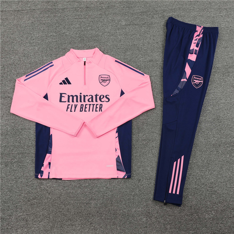 2024/2025 Players Edition Arsenal Pre Match Pink Half-zip training suit Football Jersey