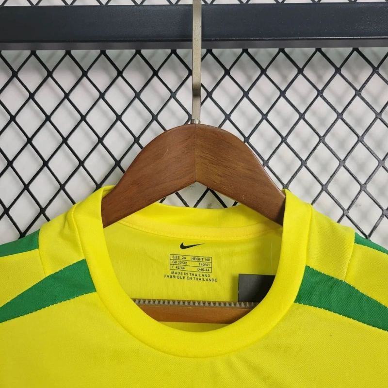 2002 Retro Brazil Home Football Shirt Kids