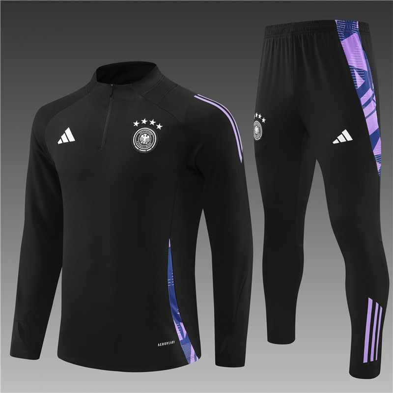 2024/2025 Player Edition Germany Pre-Match Jersey Black Half-zip training suit Football Jersey