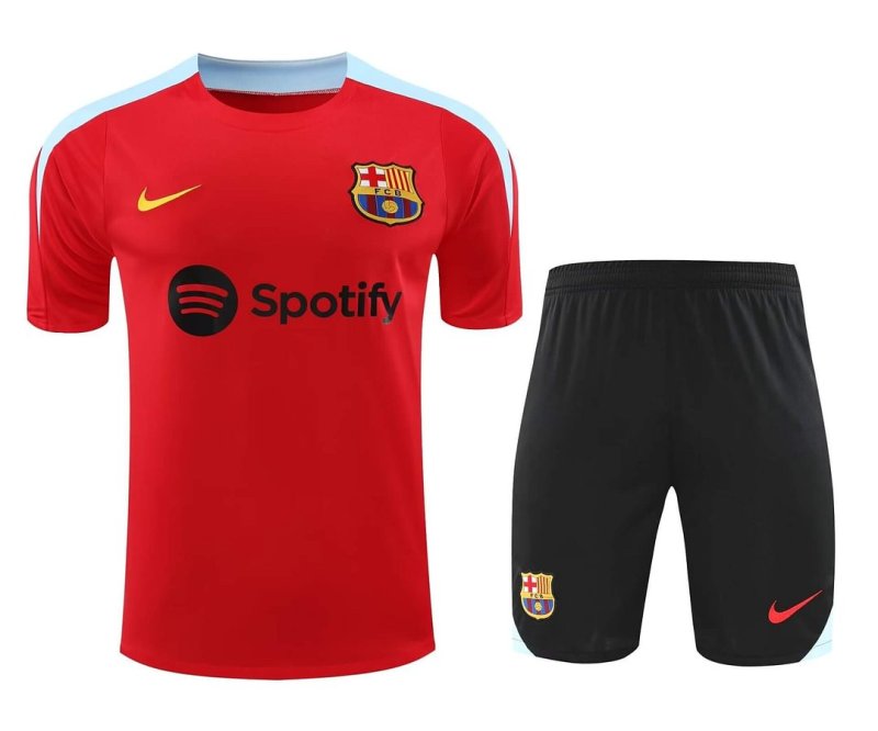 20242025 Barcelona Training Wear Red Suit Shirt