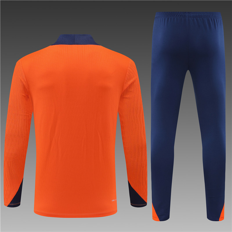 2024/2025 Player Edition Netherlands Pre-Match Jersey Orange Half-zip training suit Football Jersey