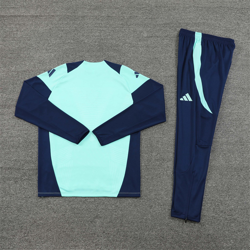 2024/2025 Players Edition Arsenal Pre Match Lake Blue Half-zip training suit Football Jersey