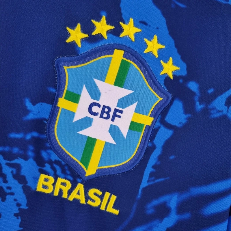2022 Brazil Classic Blue Football Shirt