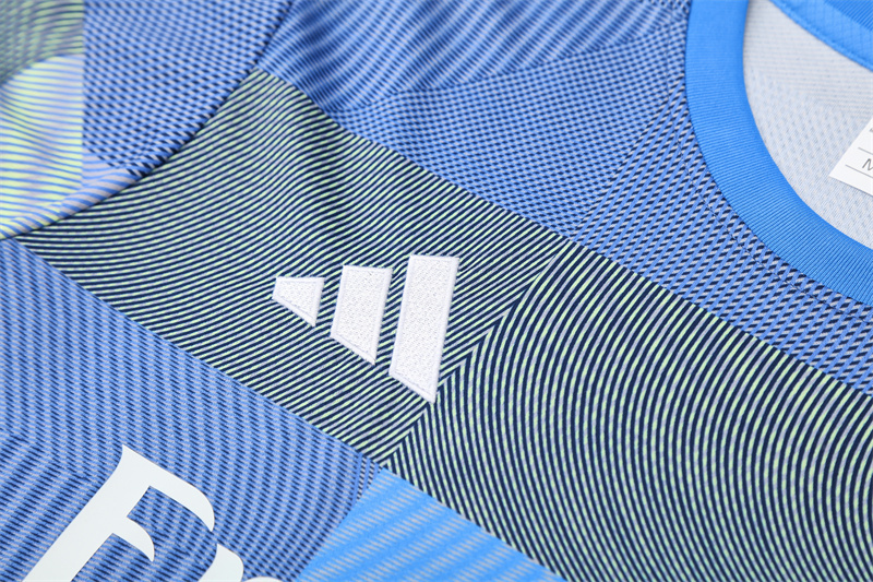 2025/26 short-sleeved Real Madrid light blue camouflage training suit